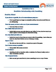 Guidelines for a Healthier Relationship with Gambling thumbnail