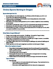 Online Sports Betting in Oregon Reference Sheet thumbnail
